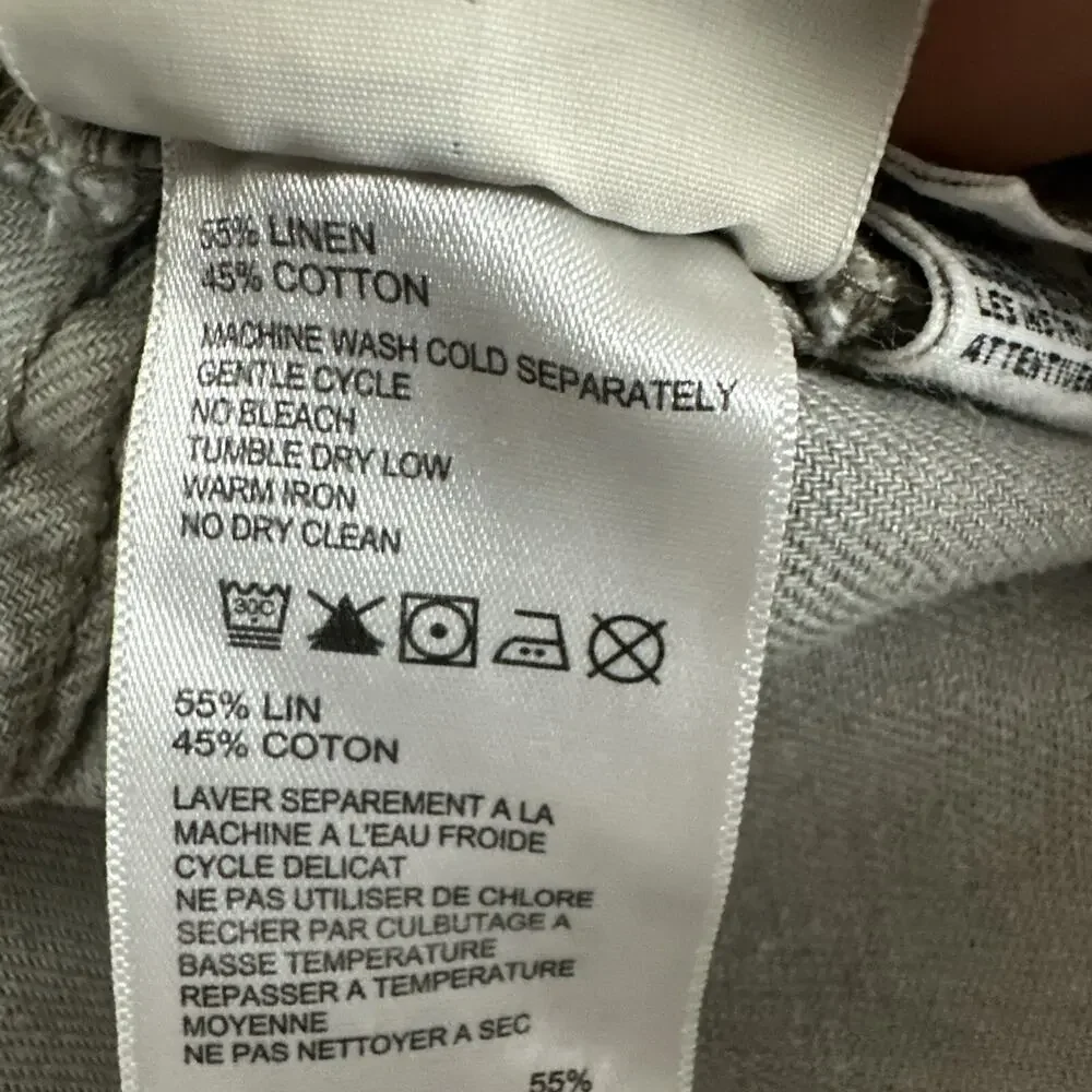 Tommy Bahama Pants Mens 38x34* Light Pigment Dye Gray Linen Cotton Blend (38x30)